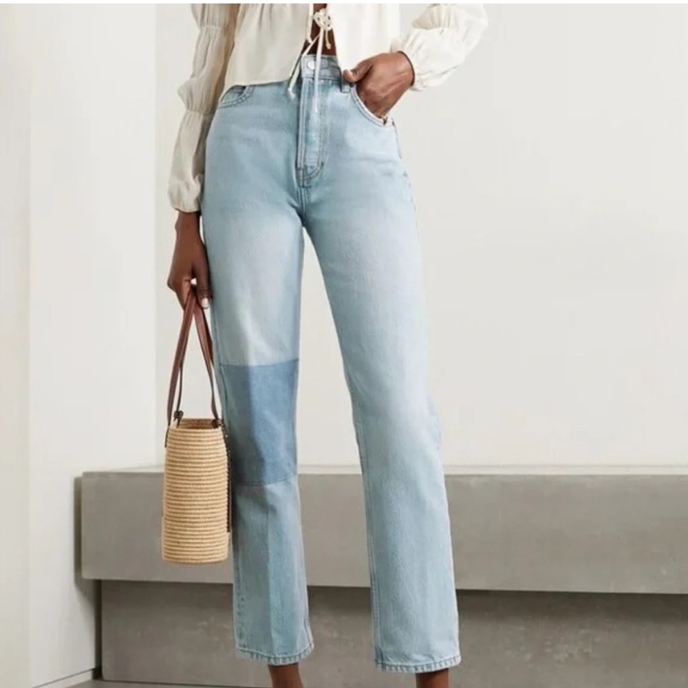 Reformation Cynthia High Rise Patch Jeans